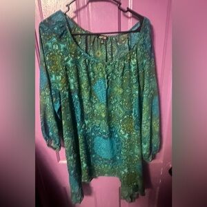 Apt. 9 Women's Green Paisley Top